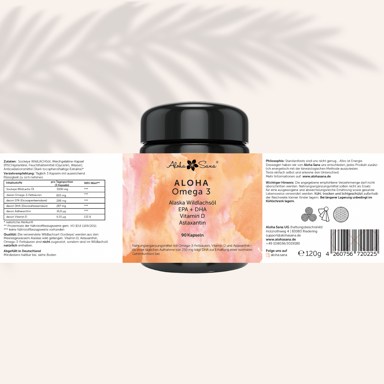 Omega 3 Wildlachsöl Kapseln - Aloha Sana