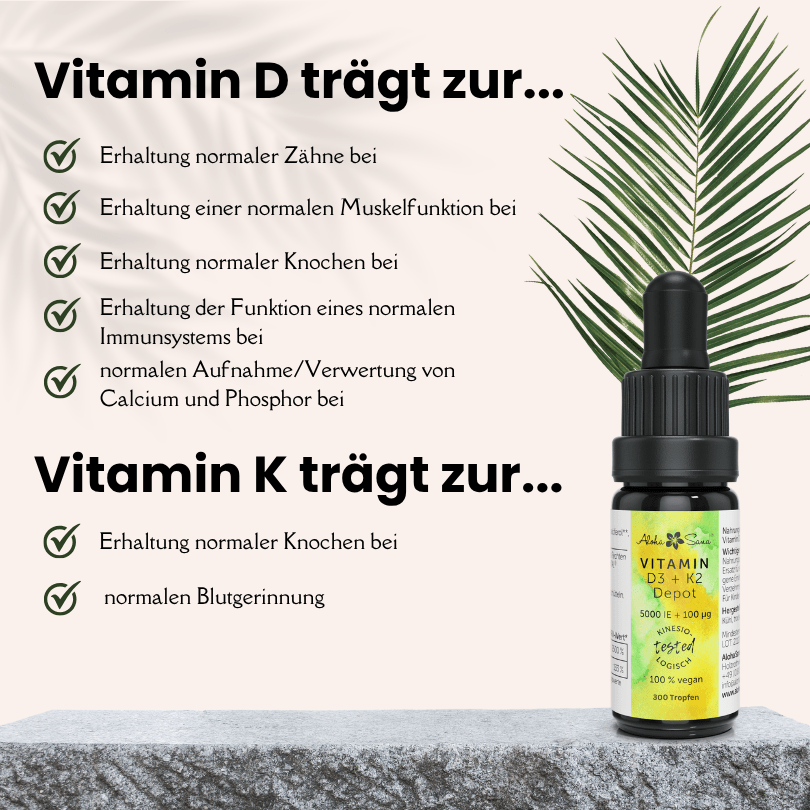 Vitamin D3 + K2 Tropfen - Aloha Sana