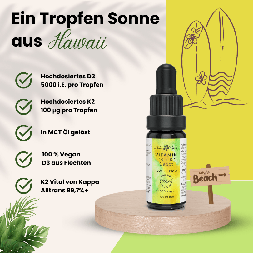 Vitamin D3 + K2 Tropfen - Aloha Sana