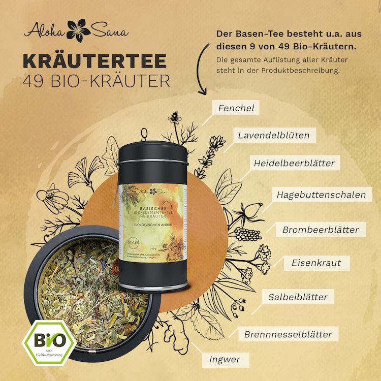 Basischer Bio 49 Kräutertee 100 g - Aloha Sana