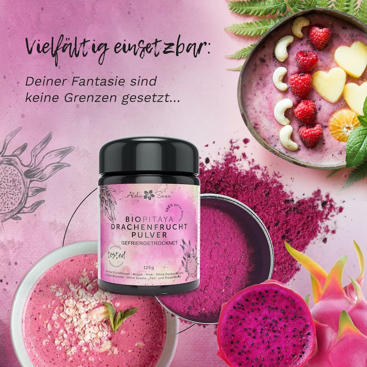 Bio Drachenfrucht gefriergetrocknet 125g - Aloha Sana