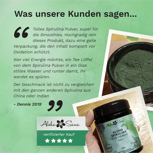 Hawaii Spirulina Algen Pulver 300 g - Aloha Sana