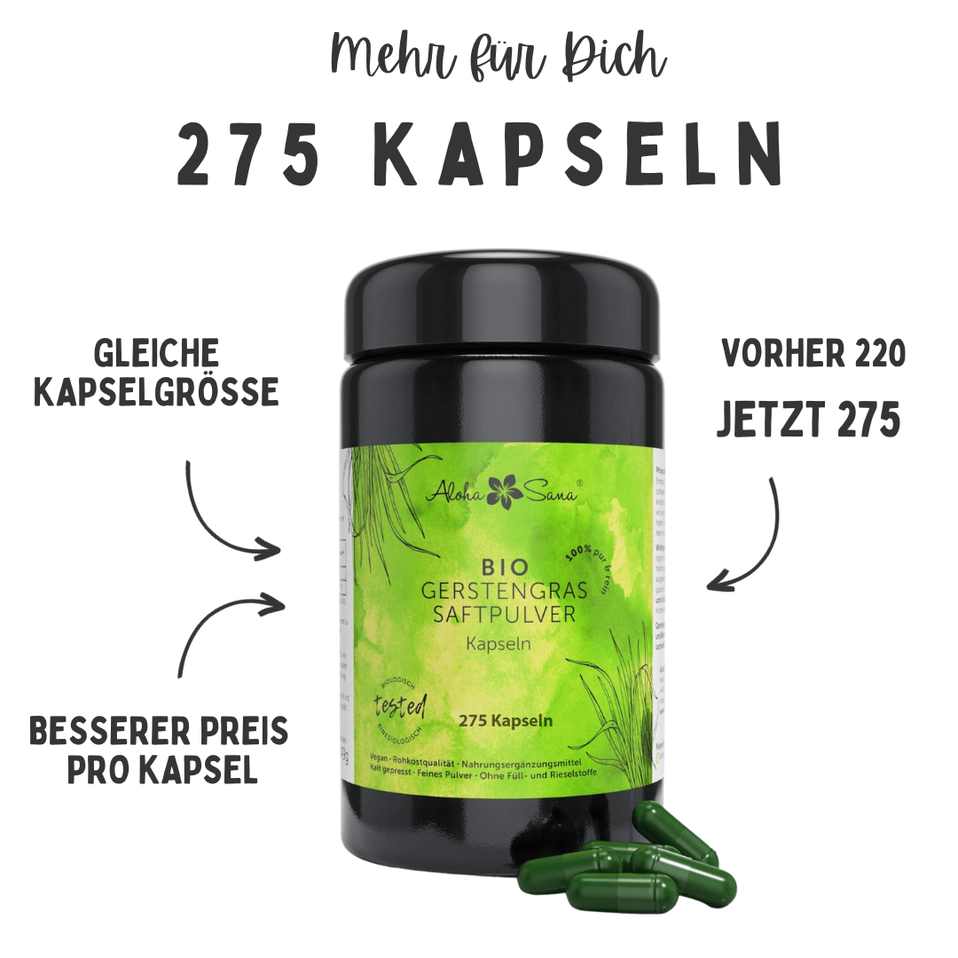 Bio Gerstengrassaft Kapseln 275 Stück