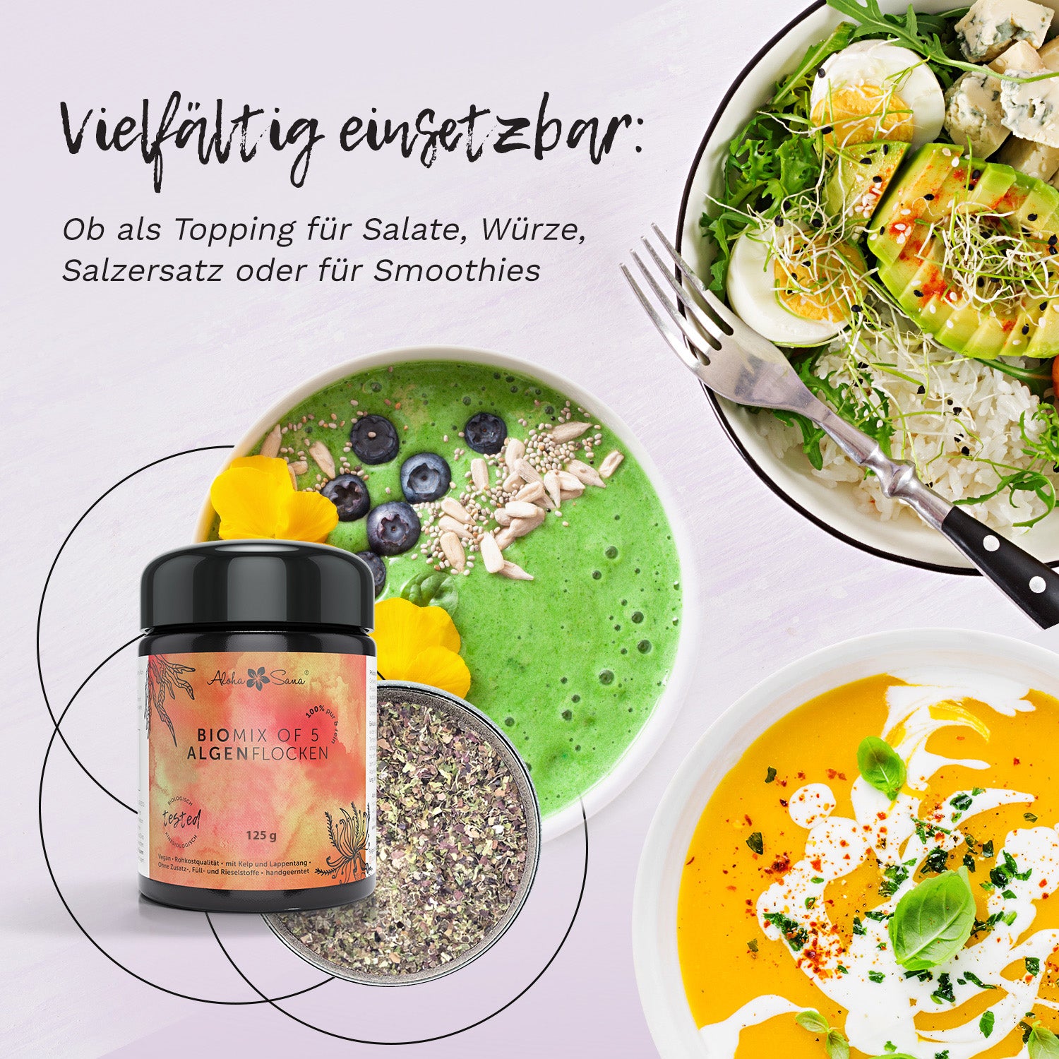 Bio Mix of 5 Algenflocken aus dem Nord Atlantik in Irland 125 g