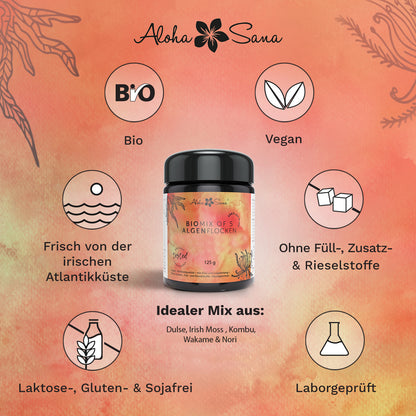 Bio Mix of 5 Algenflocken aus dem Nord Atlantik in Irland 125 g