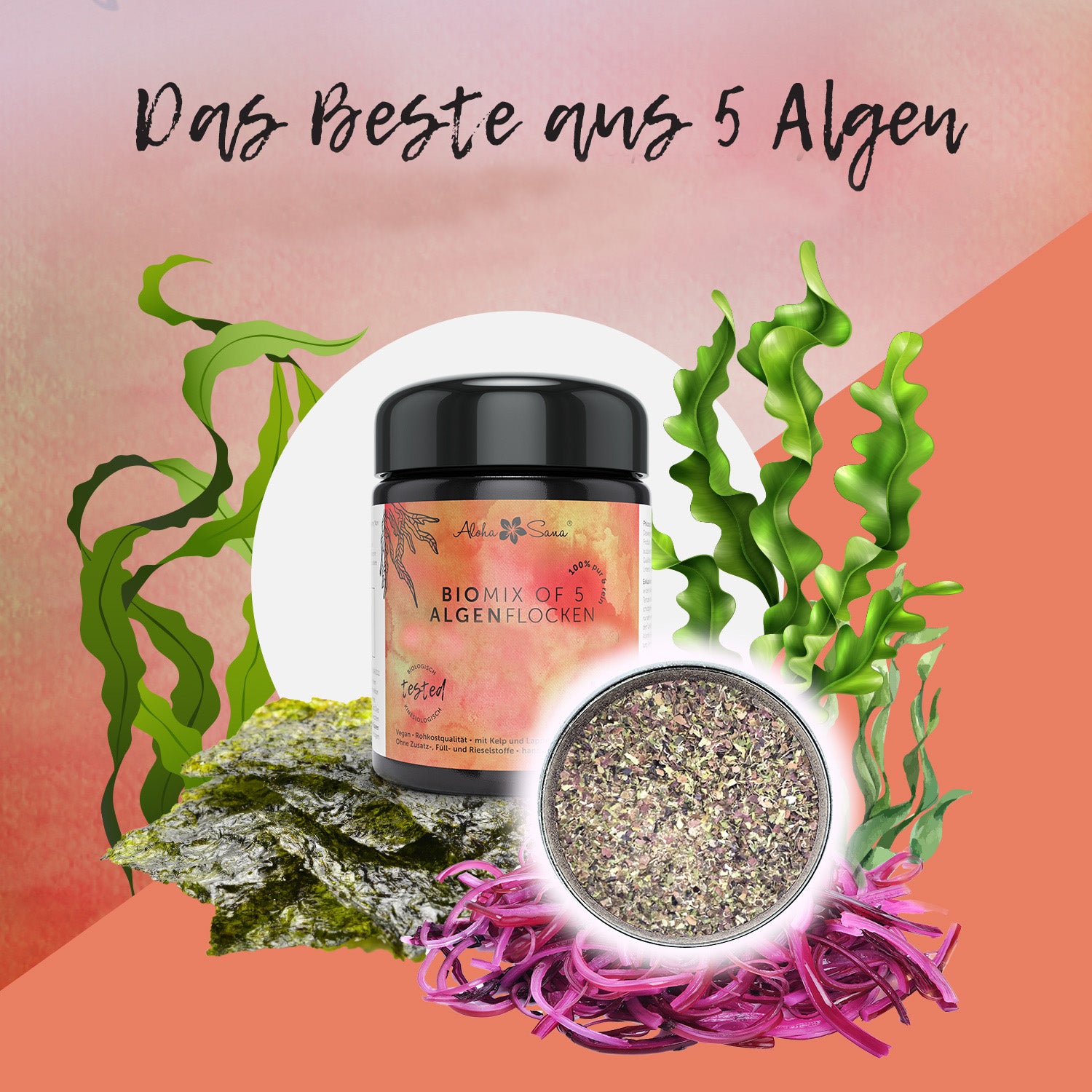Bio Mix of 5 Algenflocken aus dem Nord Atlantik in Irland 125 g
