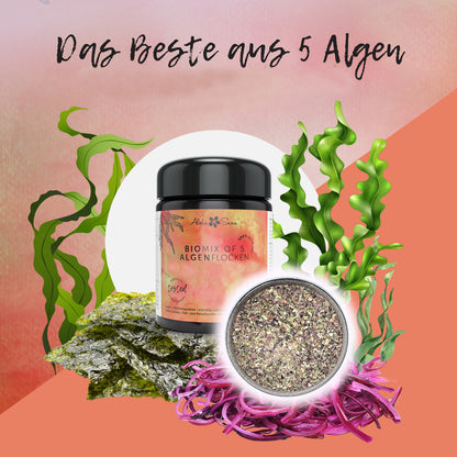 Bio Mix of 5 Algenflocken aus dem Nord Atlantik in Irland 125 g