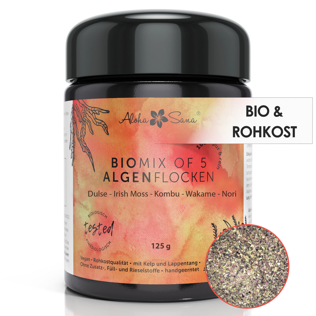 Bio Mix of 5 Algenflocken aus dem Nord Atlantik in Irland 125 g