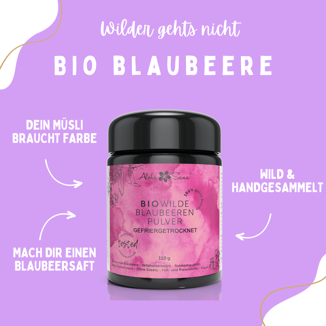 Bio Wilde Blaubeeren Pulver gefriergetrocknet 110g