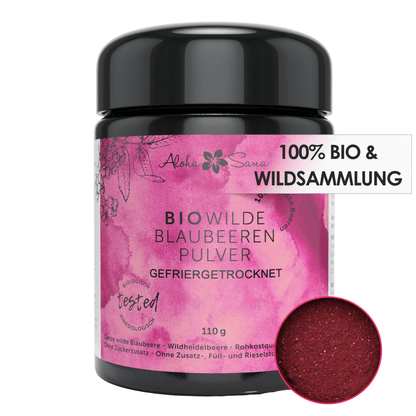 Bio Wilde Blaubeeren Pulver gefriergetrocknet 110g - Aloha Sana