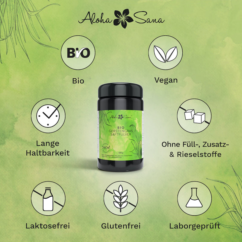 Bio Gerstengrassaft Pulver 180 g - Aloha Sana