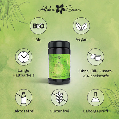 Bio Gerstengrassaft Pulver 180 g - Aloha Sana