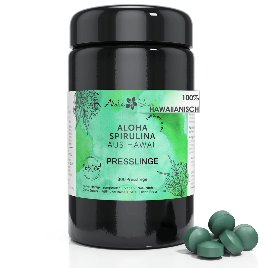 Hawaii Spirulina Algen 800 Presslinge - Aloha Sana