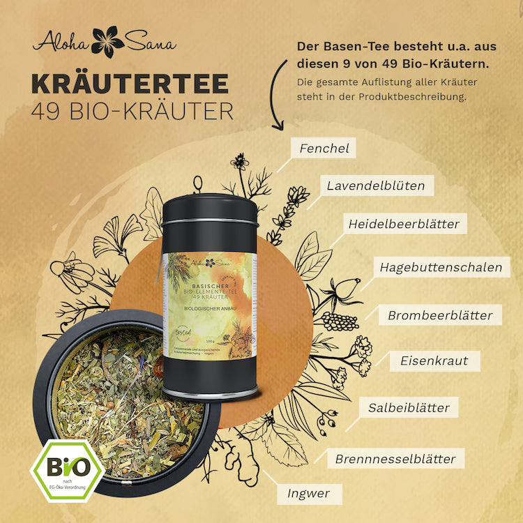 Basischer Bio 49 Kräutertee 100 g - Aloha Sana