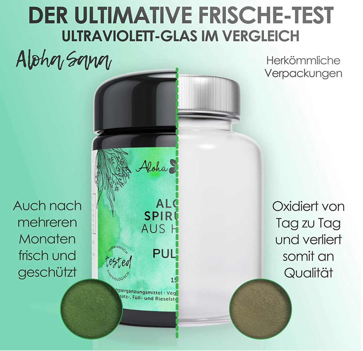 Hawaii Spirulina Algen Pulver 300 g - Aloha Sana