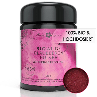 Bio Wilde Blaubeeren Pulver gefriergetrocknet 110g - Aloha Sana